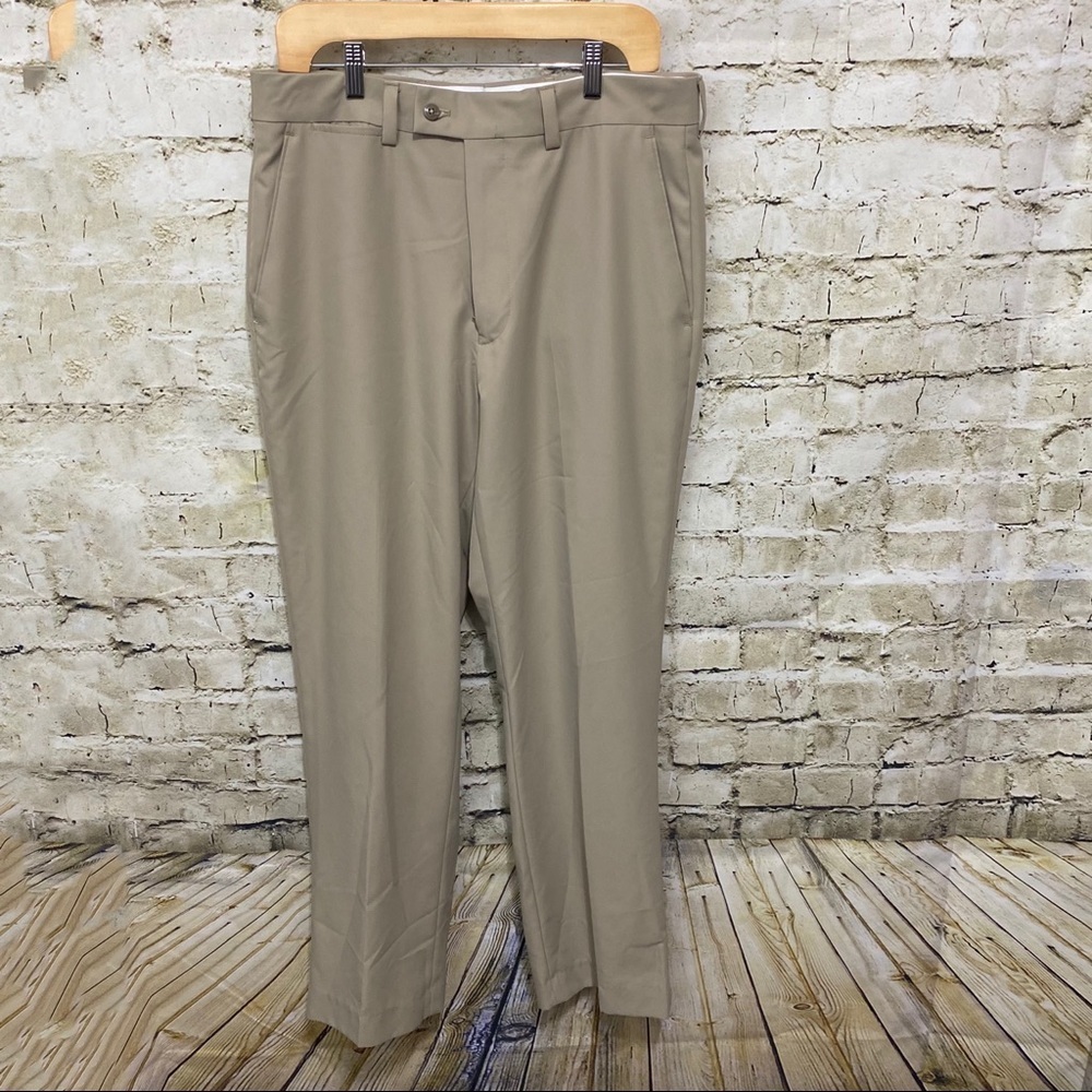 Alan Flusser Tan Flat Front Golf Pants